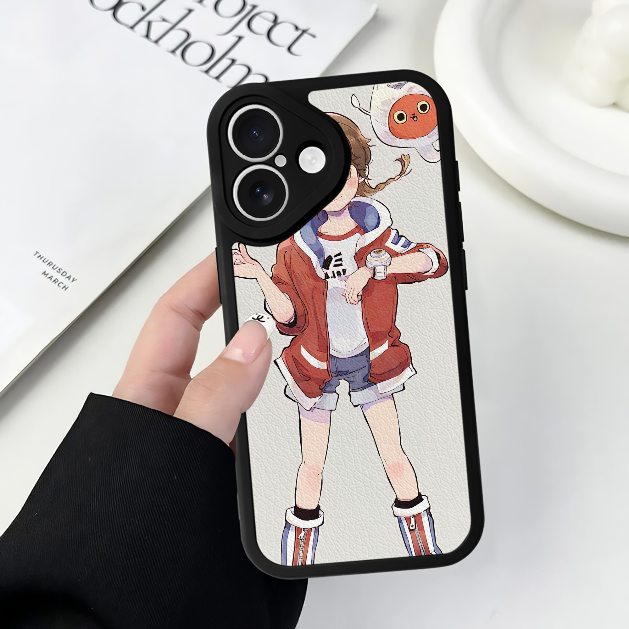 （画像用） 妖怪ウォッチ Yo-kai Watch 【iPhone 16シリーズ対応】シリコンスマホケース（レザー調） 材質：シリコン